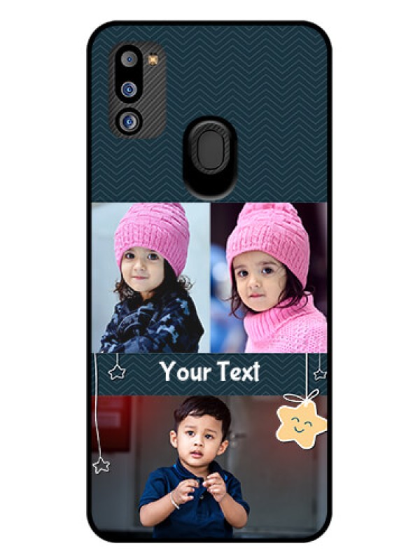 Custom Galaxy M21 2021 Edition Custom Glass Mobile Case - Hanging Stars Design