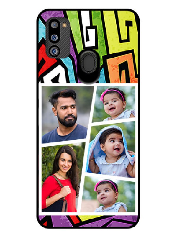 Custom Galaxy M21 2021 Edition Custom Glass Phone Case - Graffiti pattern Design