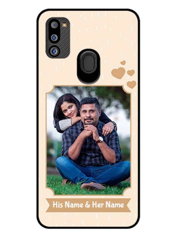 Custom Galaxy M21 2021 Edition Custom Glass Phone Case - with confetti love design 
