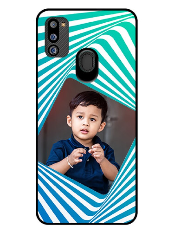 Custom Galaxy M21 2021 Edition Personalized Glass Phone Case - Abstract Spiral Design