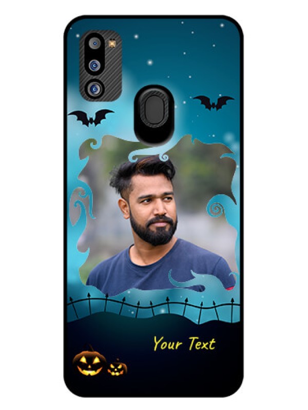 Custom Galaxy M21 2021 Edition Custom Glass Phone Case - Halloween frame design