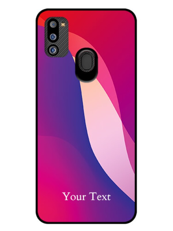 Custom Galaxy M21 2021 Personalized Glass Phone Case - Digital abstract Overlap Design