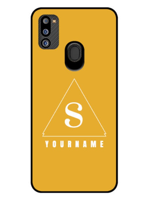 Custom Galaxy M21 2021 Personalized Glass Phone Case - simple triangle Design