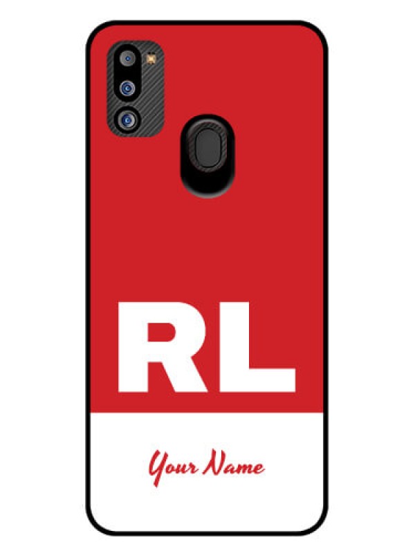 Custom Galaxy M21 2021 Personalized Glass Phone Case - dual tone custom text Design