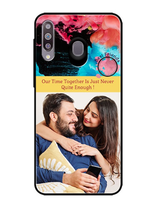 Custom Samsung Galaxy M30 Custom Glass Mobile Case  - Quote with Acrylic Painting Design