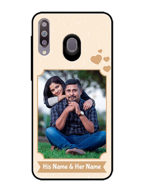 Custom Samsung Galaxy M30 Custom Glass Phone Case  - with confetti love design 