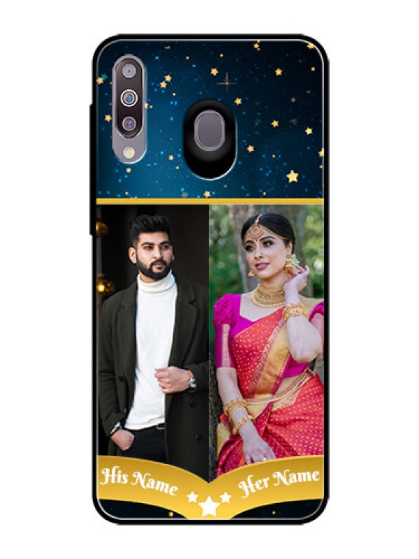Custom Samsung Galaxy M30 Custom Glass Phone Case  - Galaxy Stars Backdrop Design