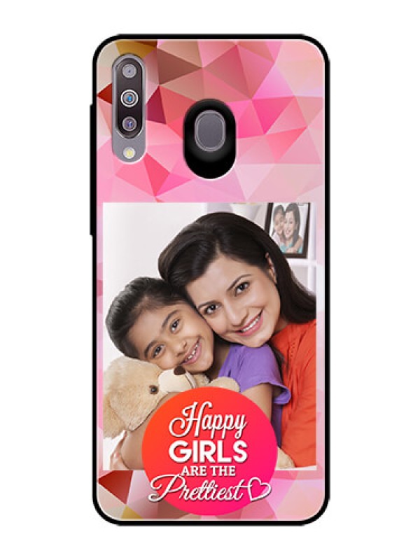 Custom Samsung Galaxy M30 Photo Printing on Glass Case  - Abstract Triangle Design