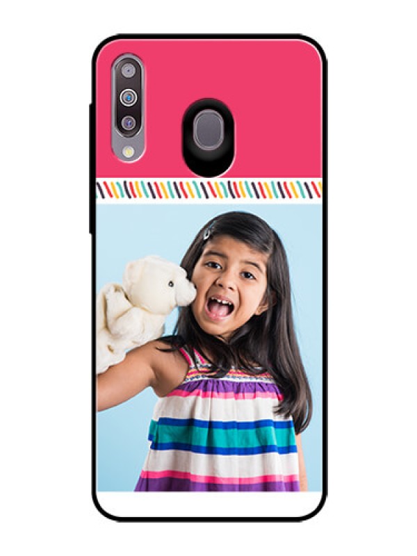 Custom Samsung Galaxy M30 Personalized Glass Phone Case  - Line art design