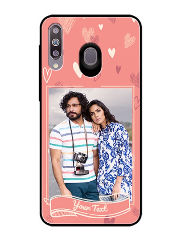 Custom Samsung Galaxy M30 Custom Glass Phone Case  - Love doodle art Design
