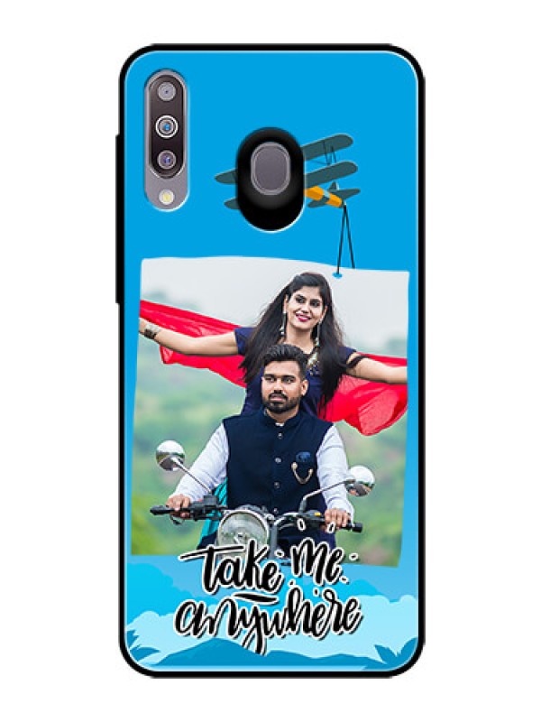 Custom Samsung Galaxy M30 Custom Glass Mobile Case  - Traveller Design 