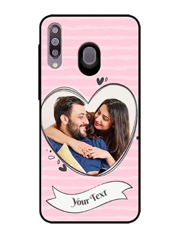 Custom Samsung Galaxy M30 Custom Glass Phone Case  - Vintage Heart Design