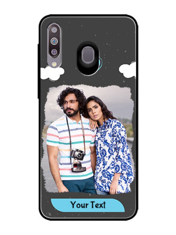 Custom Samsung Galaxy M30 Custom Glass Phone Case  - Splashes with love doodles Design