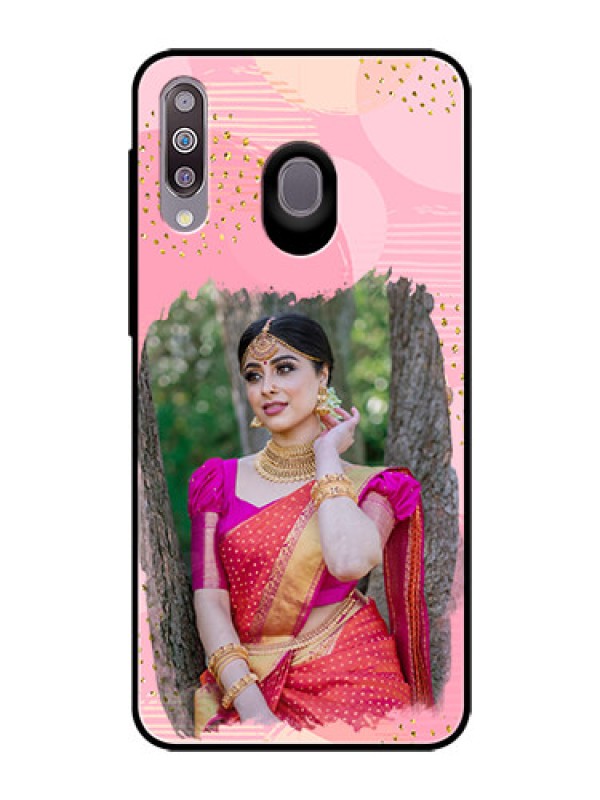 Custom Samsung Galaxy M30 Personalized Glass Phone Case  - Gold Glitter Splash Design