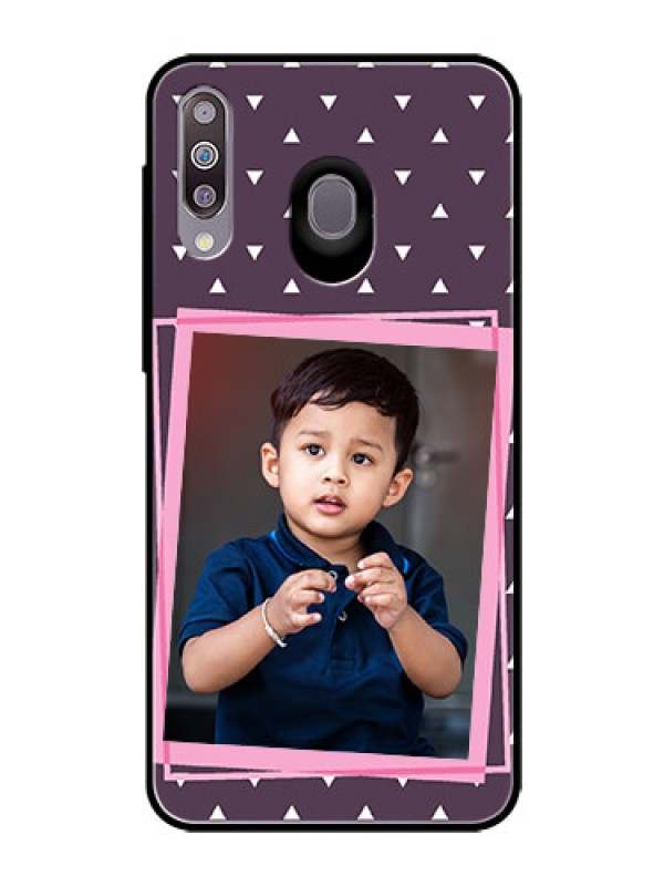 Custom Samsung Galaxy M30 Custom Glass Mobile Case  - Triangle Pattern Dotted Design