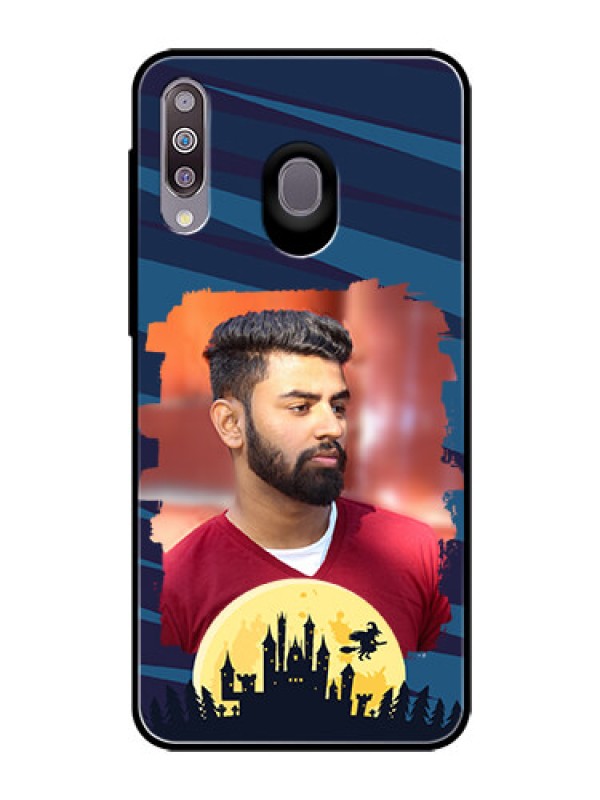 Custom Samsung Galaxy M30 Photo Printing on Glass Case  - Halloween Witch Design 