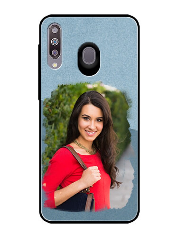 Custom Samsung Galaxy M30 Custom Glass Mobile Case  - Grunge Line Art Design