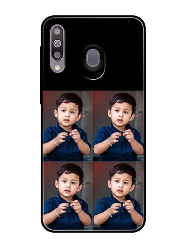Custom Galaxy M30 4 Image Holder on Glass Mobile Cover