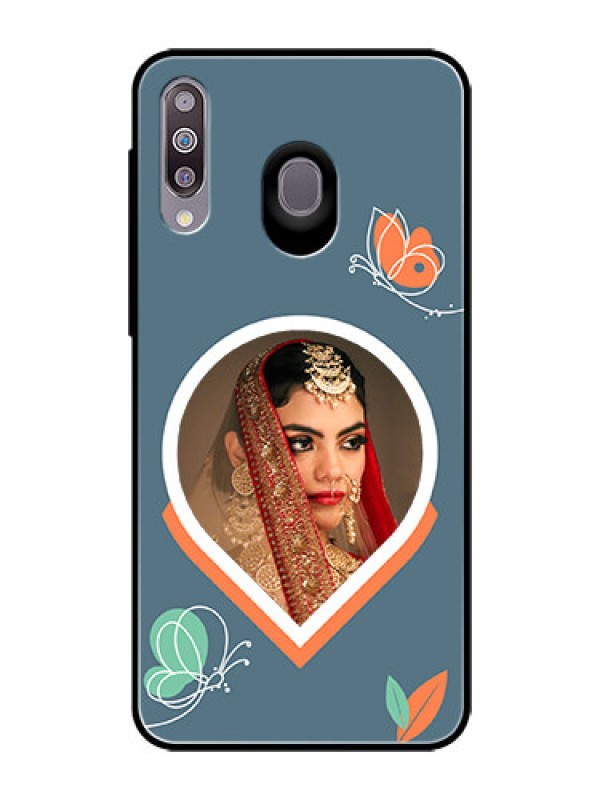 Custom Galaxy M30 Custom Glass Mobile Case - Droplet Butterflies Design