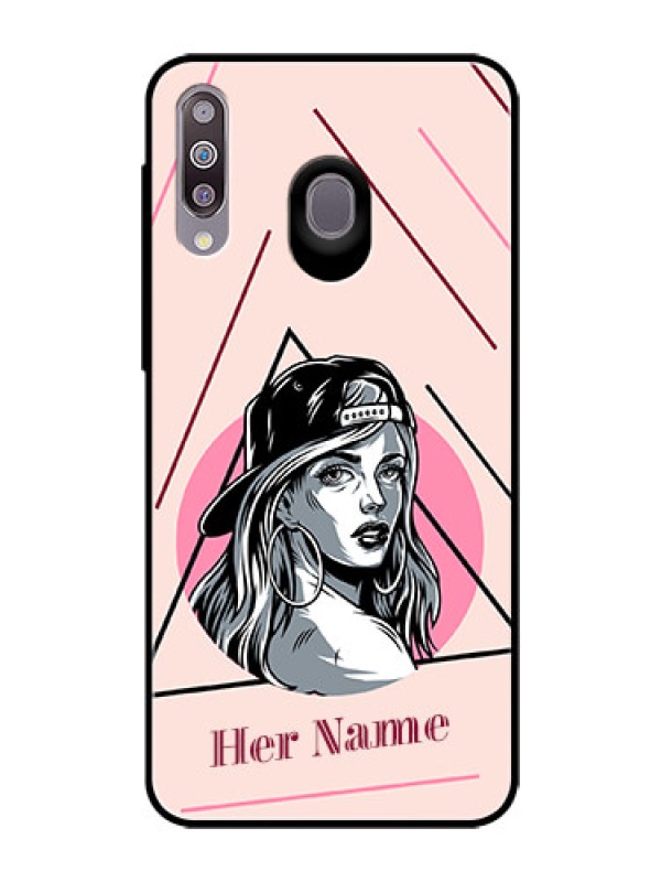 Custom Galaxy M30 Personalized Glass Phone Case - Rockstar Girl Design