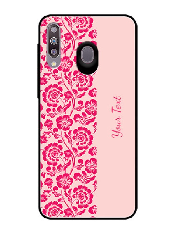 Custom Galaxy M30 Custom Glass Phone Case - Attractive Floral Pattern Design