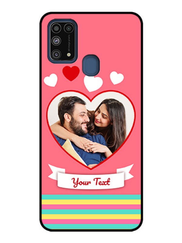 Custom Galaxy M31 Photo Printing on Glass Case  - Love Doodle Design