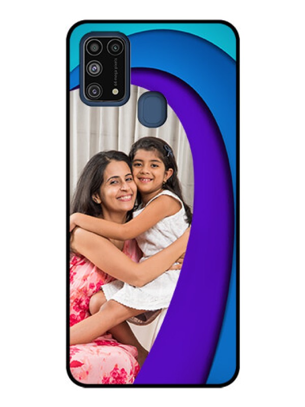 Custom Galaxy M31 Photo Printing on Glass Case  - Simple Pattern Design