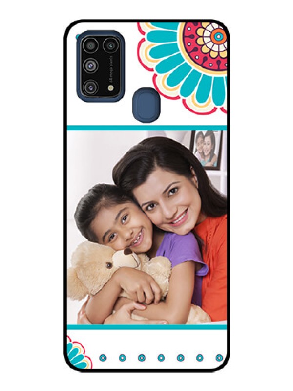 Custom Galaxy M31 Custom Glass Phone Case  - Flower Design