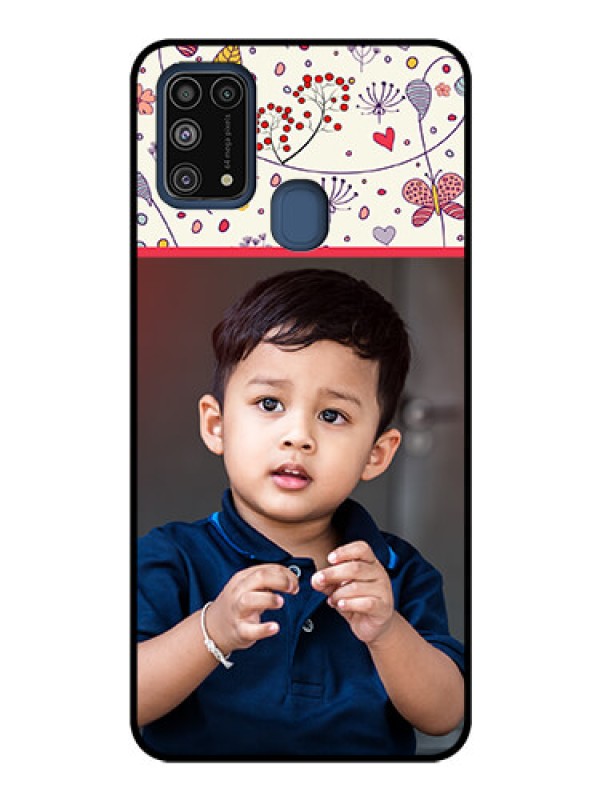 Custom Galaxy M31 Custom Glass Mobile Case  - Premium Floral Design