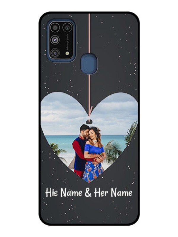 Custom Galaxy M31 Custom Glass Phone Case  - Hanging Heart Design