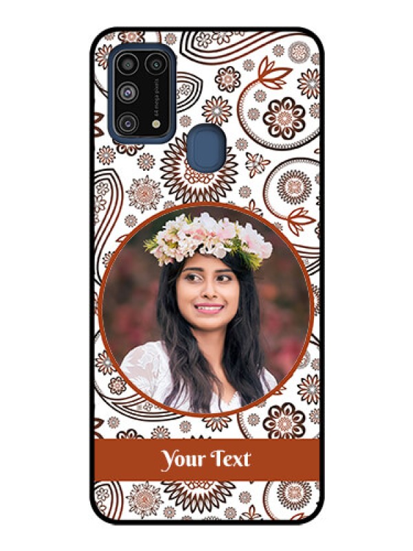 Custom Galaxy M31 Custom Glass Mobile Case  - Abstract Floral Design 