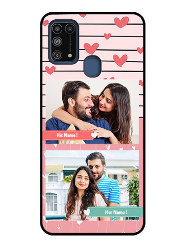 Custom Galaxy M31 Custom Glass Mobile Case  - Photo with Heart Design