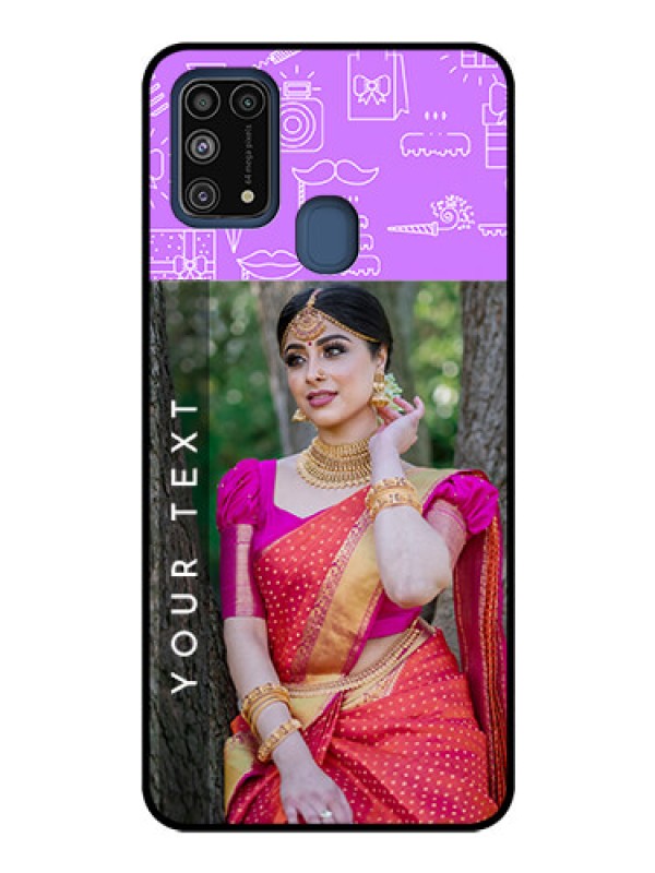 Custom Galaxy M31 Custom Glass Mobile Case  - Birthday Icons Design