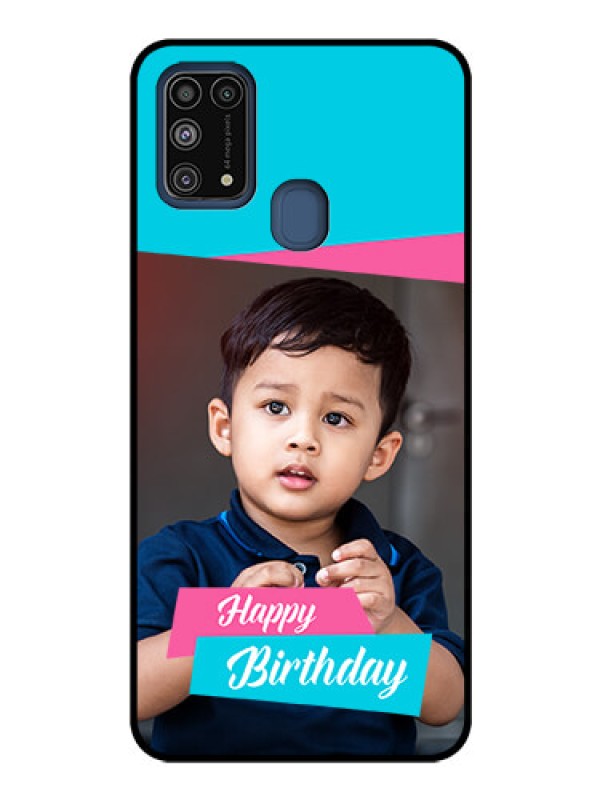Custom Galaxy M31 Personalized Glass Phone Case  - Image Holder with 2 Color Design