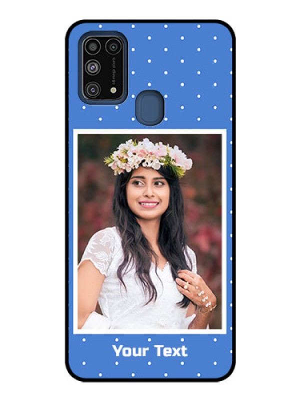 Custom Galaxy M31 Photo Printing on Glass Case  - Polka dots design