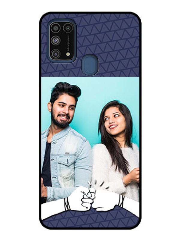 Custom Galaxy M31 Photo Printing on Glass Case  - with Best Friends Design  