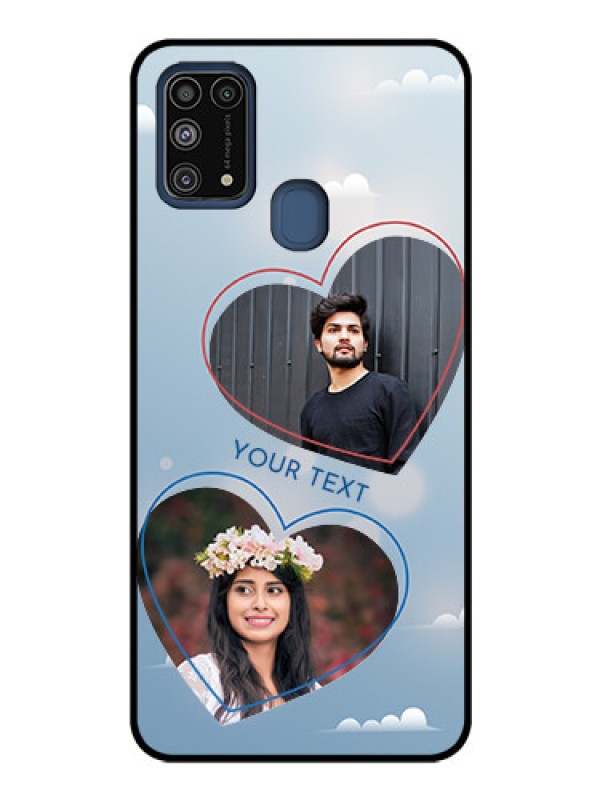Custom Galaxy M31 Custom Glass Mobile Case  - Blue Color Couple Design 