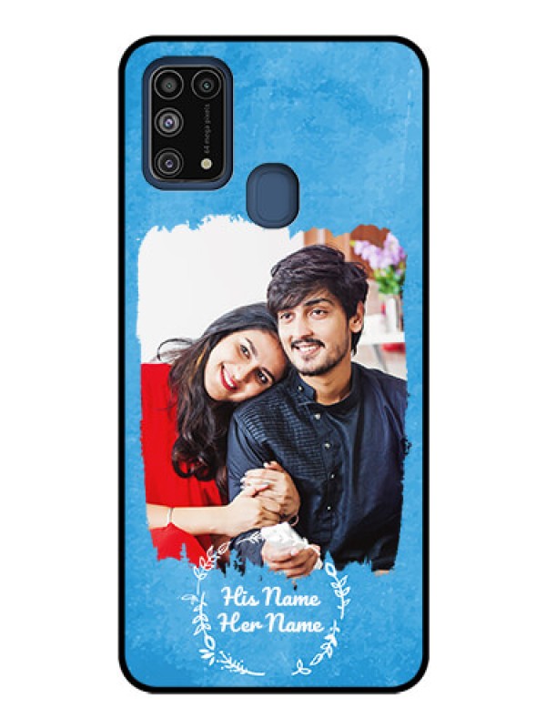 Custom Galaxy M31 Custom Glass Phone Case - Blue Color Vintage Design
