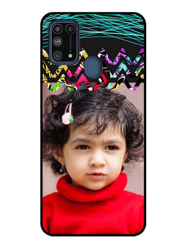 Custom Galaxy M31 Personalized Glass Phone Case  - Neon Abstract Design