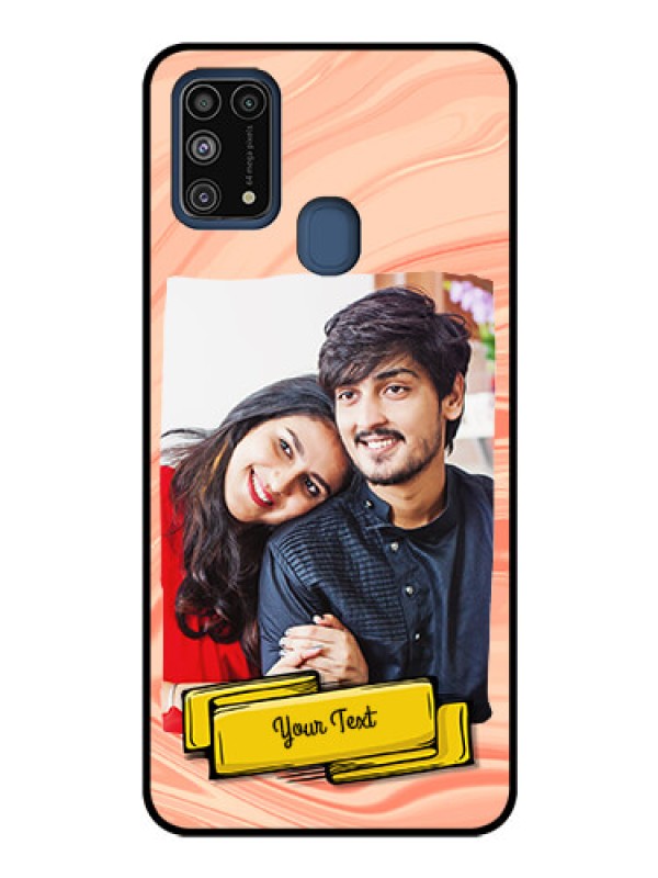 Custom Galaxy M31 Personalized Glass Phone Case  - Marble Texture Design