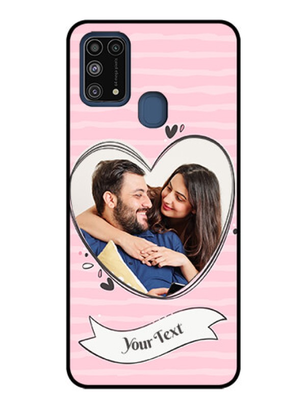 Custom Galaxy M31 Custom Glass Phone Case  - Vintage Heart Design