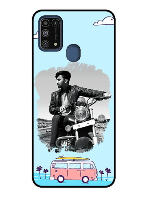 Custom Galaxy M31 Photo Printing on Glass Case  - Travel & Adventure Design