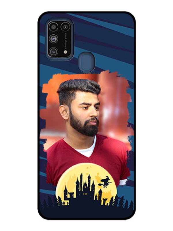 Custom Galaxy M31 Photo Printing on Glass Case  - Halloween Witch Design 