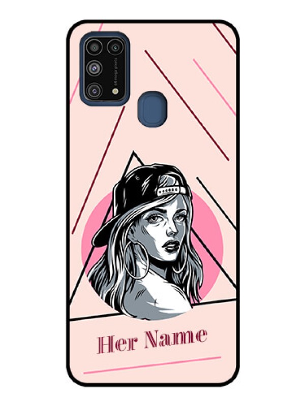 Custom Galaxy M31 Personalized Glass Phone Case - Rockstar Girl Design