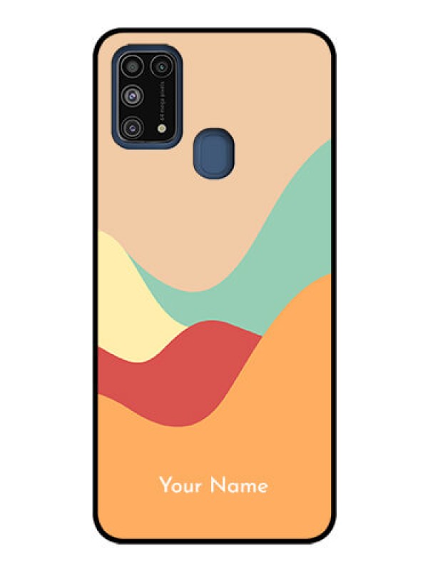 Custom Galaxy M31 Personalized Glass Phone Case - Ocean Waves Multi-colour Design