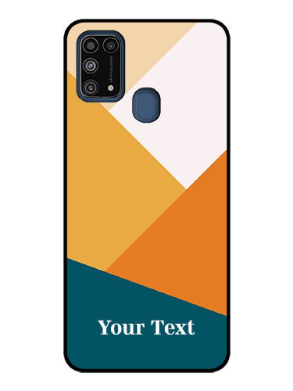 Custom Galaxy M31 Personalized Glass Phone Case - Stacked Multi-colour Design