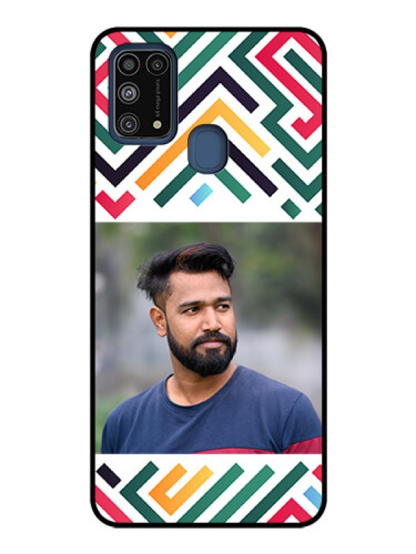 Custom Galaxy M31 Personalized Glass Phone Case - Colorful Maze Pattern Design
