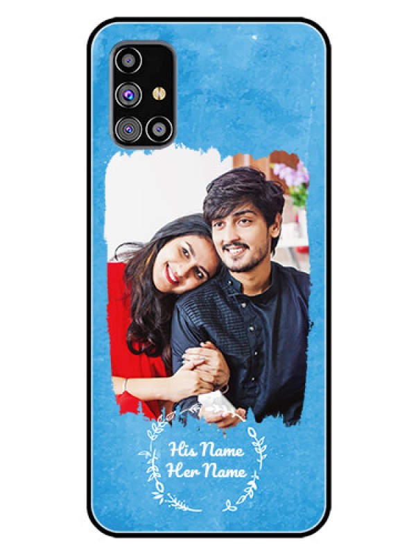 Custom Galaxy M31S Custom Glass Phone Case - Blue Color Vintage Design