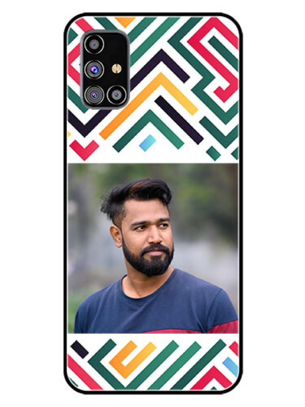 Custom Galaxy M31S Personalized Glass Phone Case - Colorful Maze Pattern Design