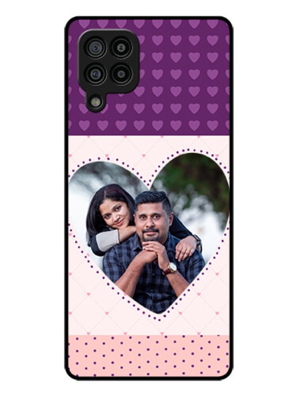 Custom Galaxy M32 4G Prime Edition Custom Glass Phone Case - Violet Love Dots Design